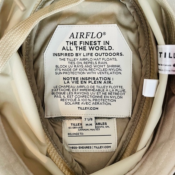 Men’s Tilley LTM6 Airflo Broad Brim Hat in Khaki/Olive (Med 7 1/8) - Picture 3 of 5